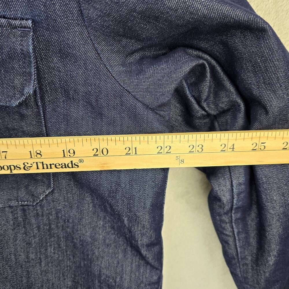 Dickies Skateboarding Denim Jacket Mens Medium Blue Hooded Quilted Lined Y2K - Picture 10 of 11